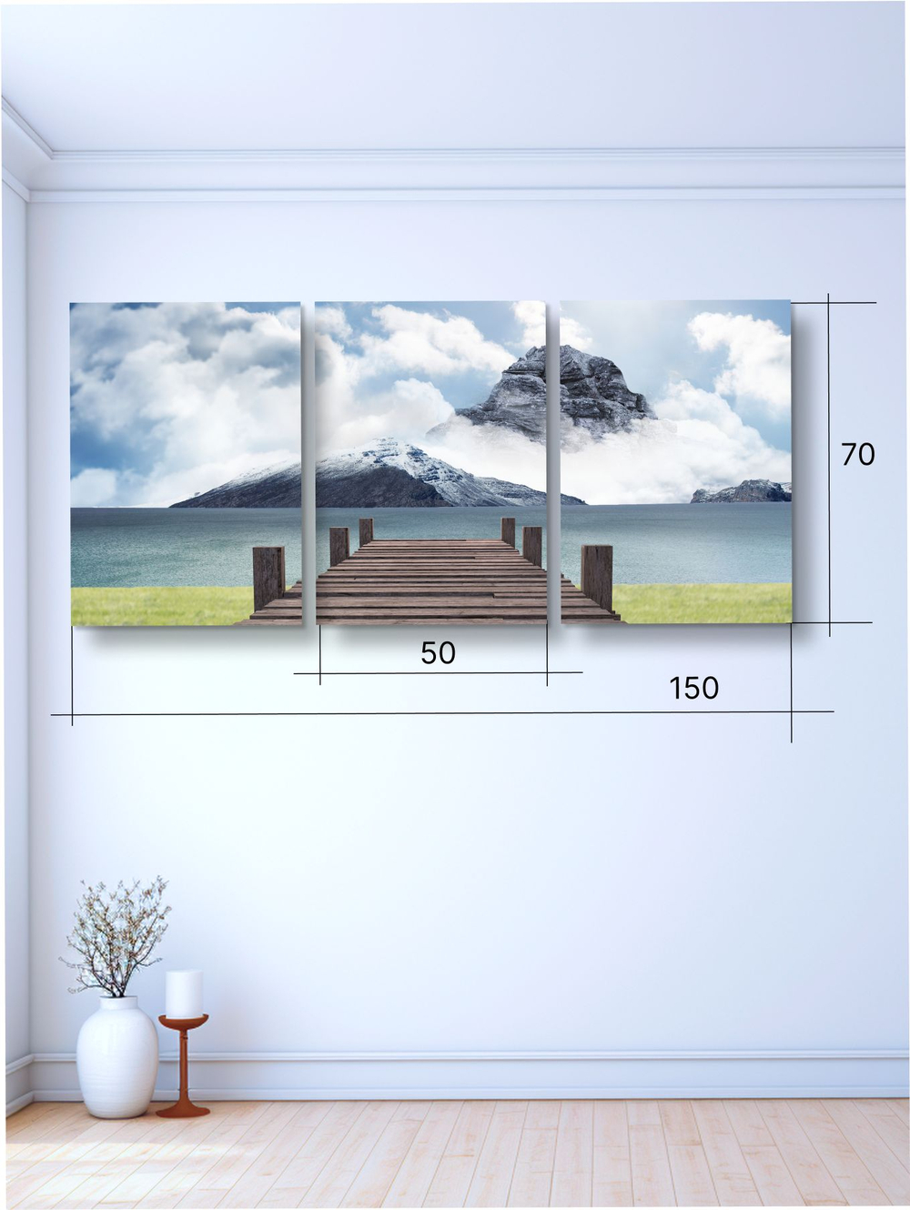 Картина Остров отражений модульная 50x70см 3шт.
