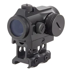 Коллиматор Target Optic 1x22, Weaver, красная марка, точка 2 MOA, проставка - вид справа с колесом яркости