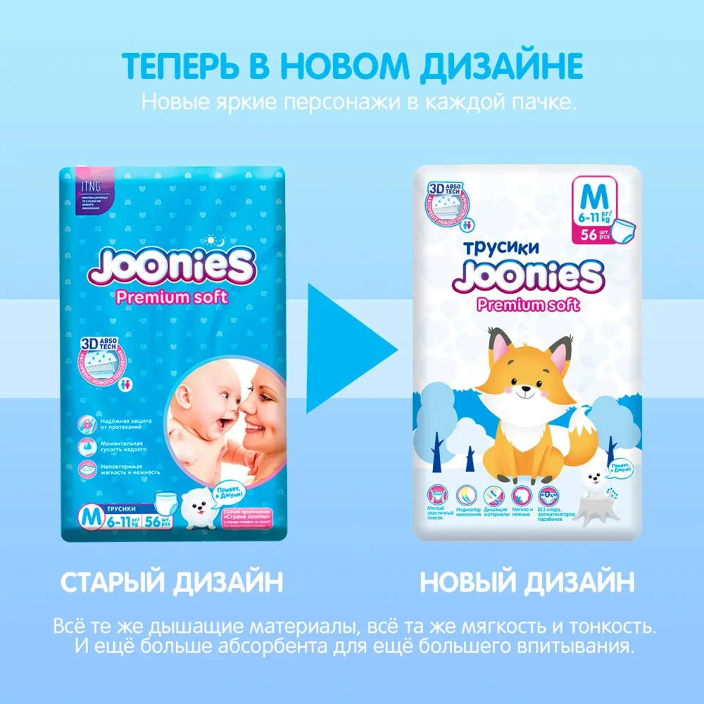 Подгузники-трусики Joonies Premium Soft XXL 15-20кг 28шт
