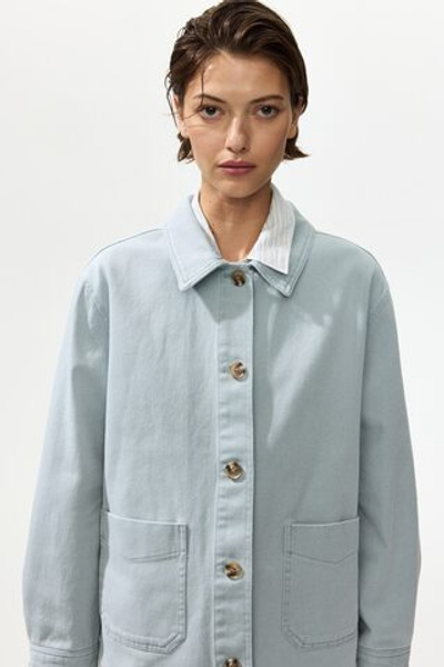 Куртка-рубашка из габардина — Светлый пыльно-бирюзовый - H&M