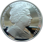 Британские Виргинские о-ва 10 долларов 2007 Король Эдуард I Короли и королевы Англии Серебро