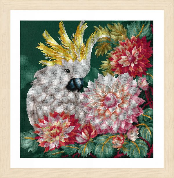Набор для вышивания нитками Lanarte Cockatoo's dahlias