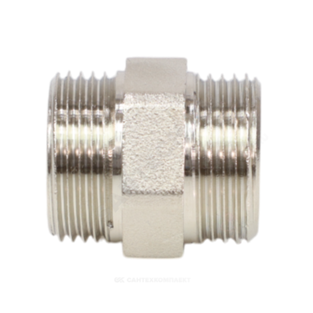 Ниппель латунь никель Ду 25 (1") НР VALFEX VF.582.N.100