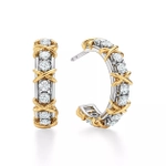 Серьги из платины и жёлтого золота 18k с бриллиантами, Tiffany 💠 Sixteen stone - Jean Shlumberge - Единственные в наличии