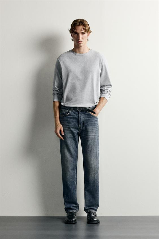 ZARA ДЖИНСЫ STRAIGHT LEG, СИНИЙ