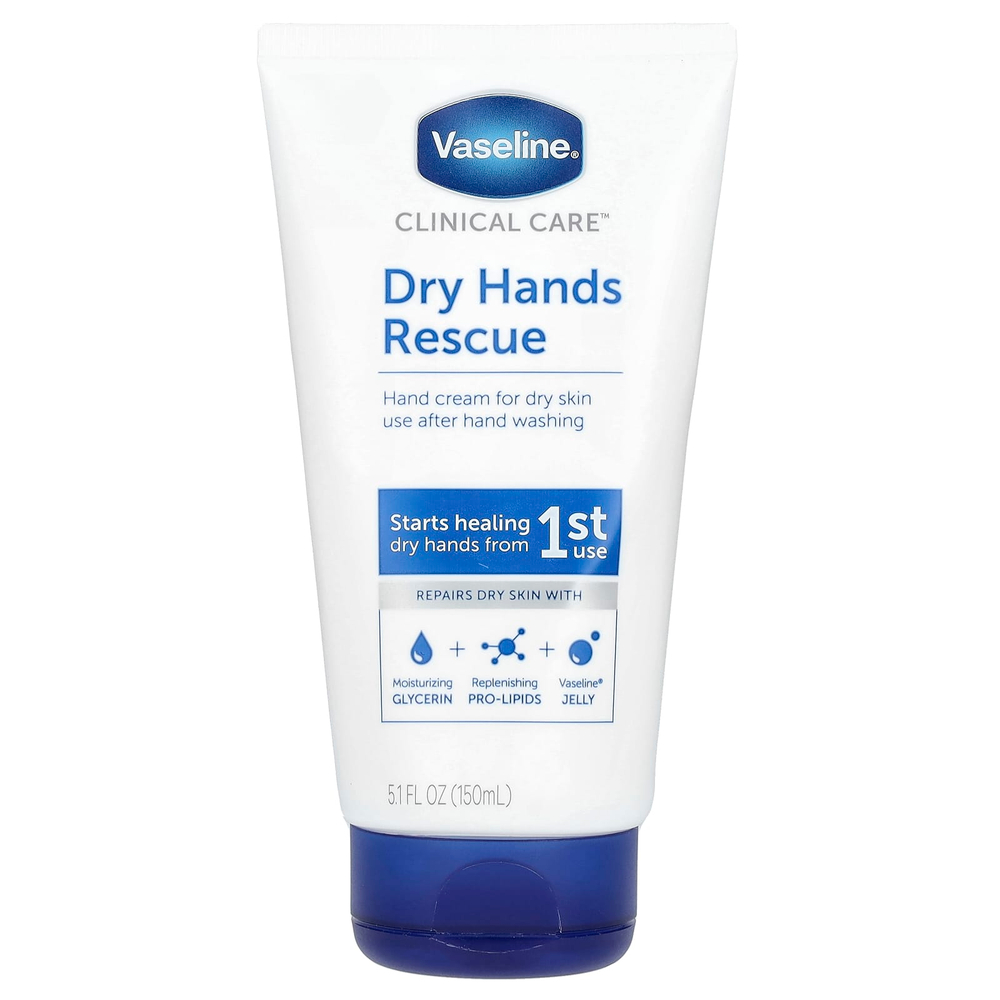 Vaseline, Clinical Care, средство для сухих рук, без отдушек, 150 мл (5,1 жидк. унц.)