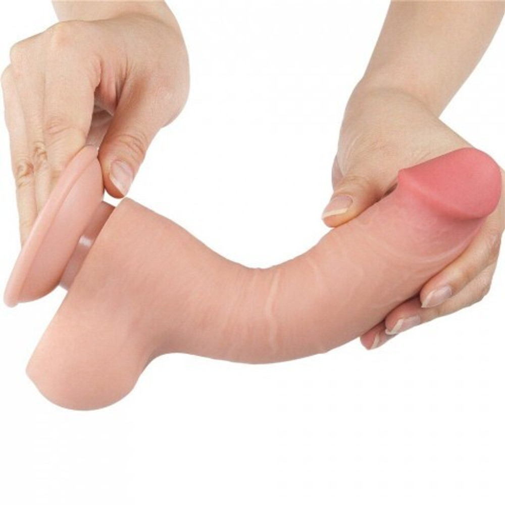 Фаллоимитатор Lovetoy Sliding Skin (20×3,9 см) с двойным покрытием телесный
