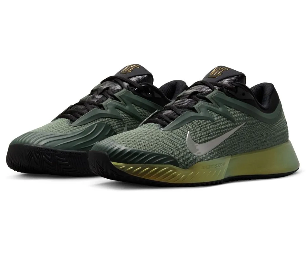 Мужские теннисные кроссовки Nike Zoom Vapor Pro 3 Clay Premium - camo green/pure platinum/metallic gold