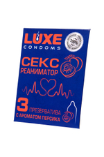 ПРЕЗЕРВАТИВЫ LUXE СЕКС РЕАНИМАТОР (ПЕРСИК), ребристый, 3 штуки