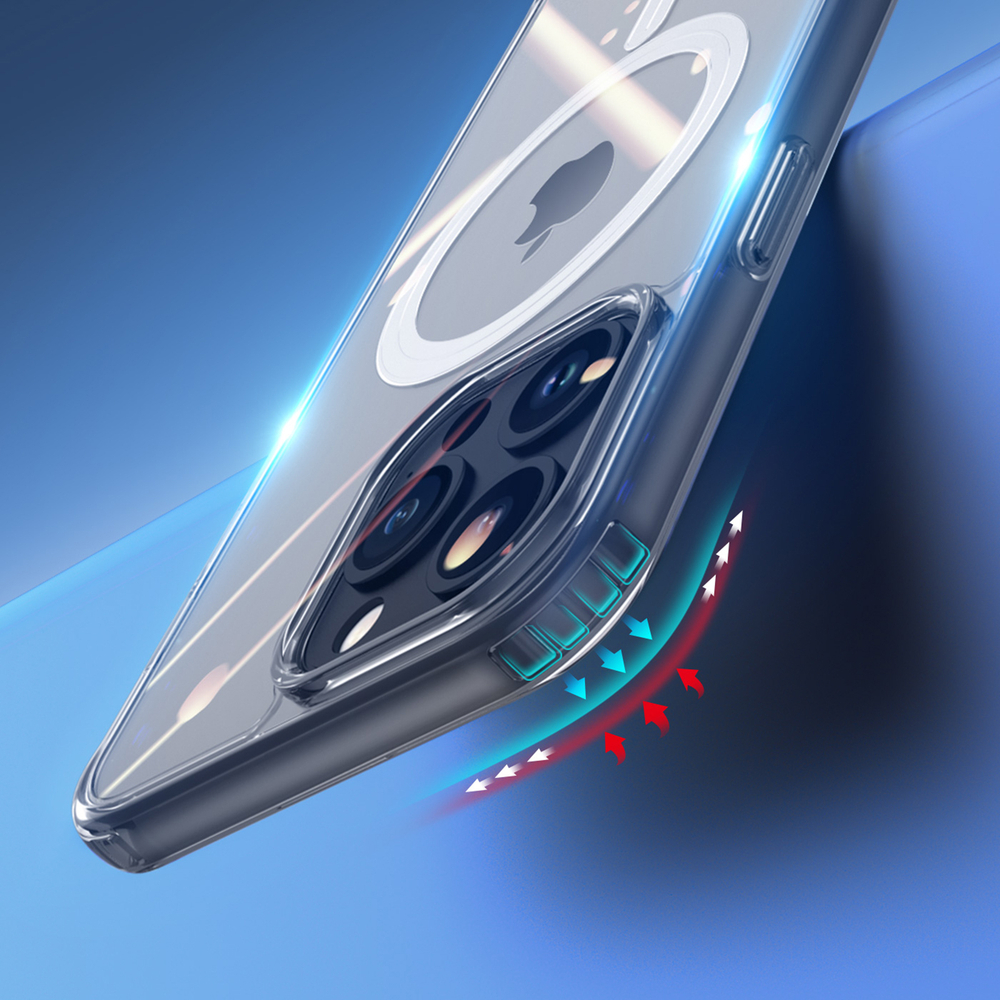 Усиленный прозрачный чехол с поддержкой MagSafe от Dux Ducis для iPhone 15 Pro Max, серия Clin Mag Series Case