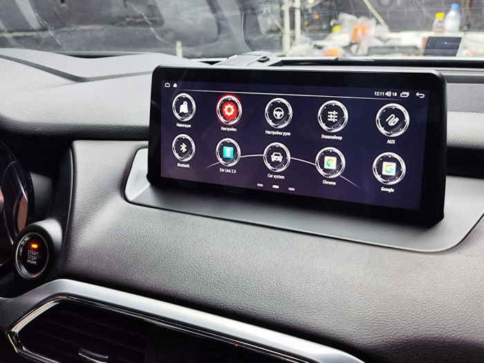 Магнитола для Mazda CX-9 2016-2022 - Kuberg HP-M1204 монитор 12.3" QLED на Android 12, Быстрая, CarPlay, 4G SIM-слот