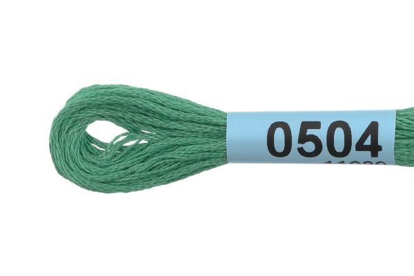 Мулине Gamma 100% хлопок, цв.0504 зеленый, 24 мотка по 8 метров