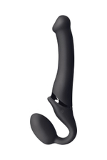 Черный безремневой вибрострапон Silicone Bendable Strap-On - size XL (Цвет: черный)