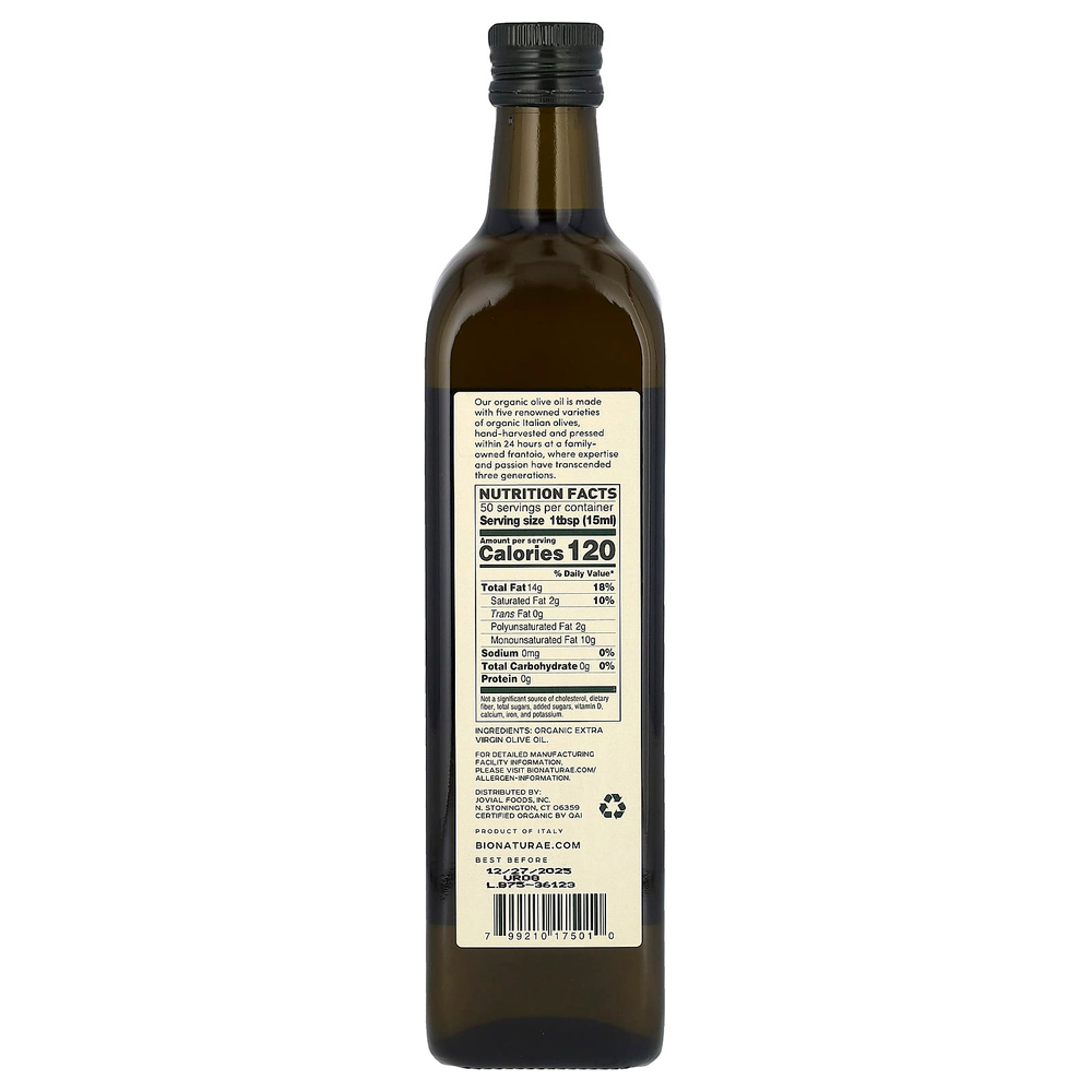 Bionaturae, Оливковое масло холодного отжима, 750 мл (25,4 жидк. унц.)