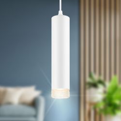 Светильник подвесной ЭРА PL18 WH/CL под лампу MR16 GU10 белый/прозрачный | Подвесные светильники