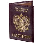 Обложка на паспорт, Staff Profit, Паспорт, экокожа, бордовая