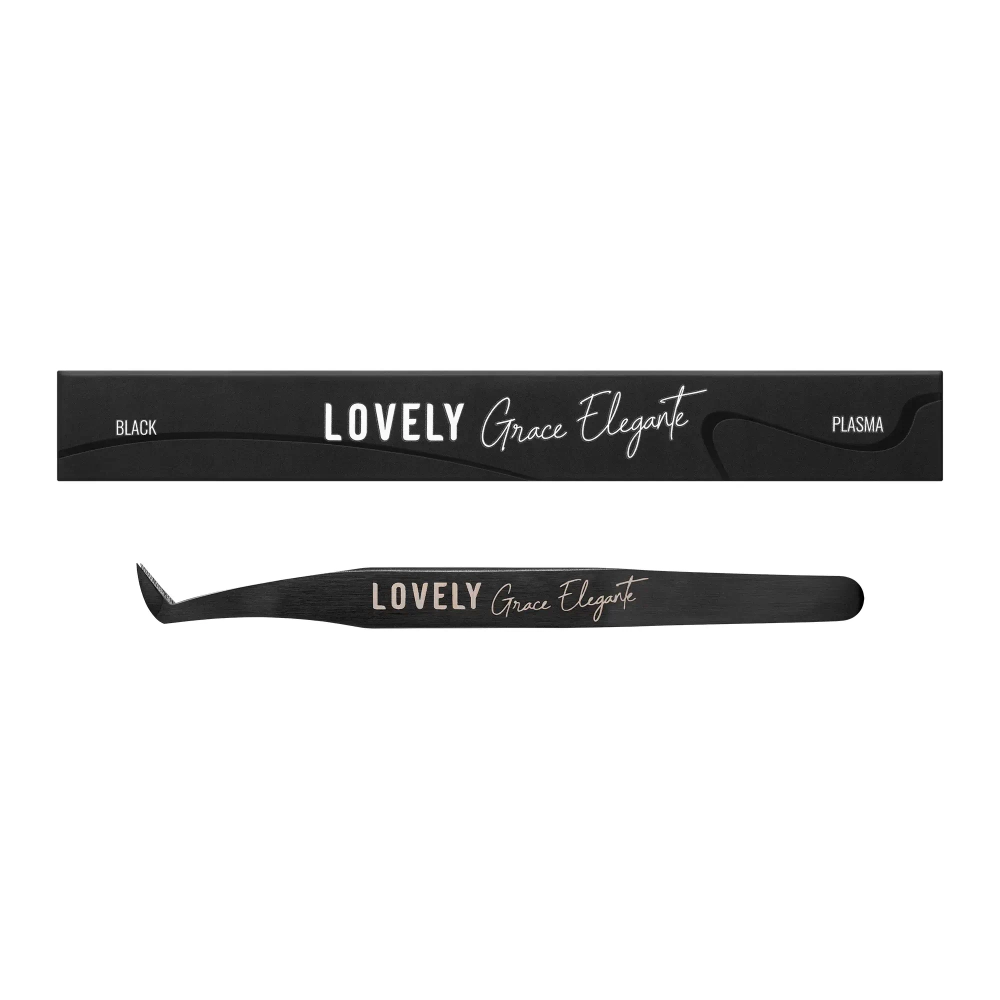 Пинцет с лазерной заточкой Круглый сапожок Grace Elegante Black Lovely