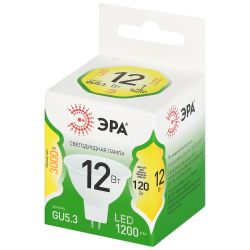 Лампа светодиодная ЭРА GREEN LINE LED MR16-12W-830-GU10 GL 12Вт софит теплый свет GU10 | Лампы cветодиодные Точечные (Софиты) (MR, PAR)