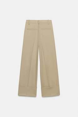 ZARA БРЮКИ ЧИНОС — ZW COLLECTION, ТЕМНЫЙ БЕЖЕВО-КОРИЧНЕВЫЙ