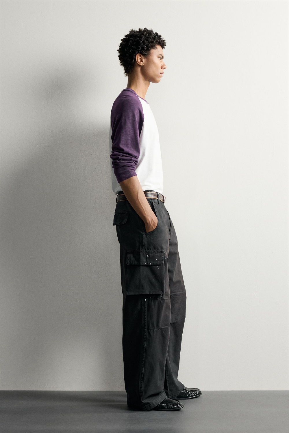 БРЮКИ КАРГО С ЭФФЕКТОМ БРЫЗГ — ZARA