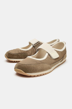 ZARA БАЛЕТКИ BAREFOOT, ОЛИВКОВО-ЗЕЛЕНЫЙ