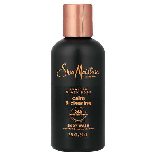 SheaMoisture, успокаивающий и очищающий гель для душа, африканское черное мыло, 89 мл (3 жидк. унции)
