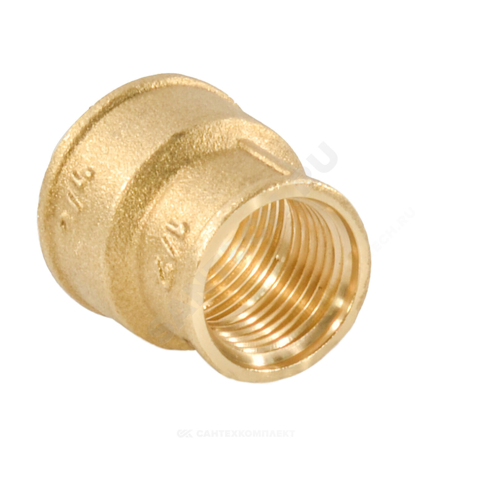 Муфта латунь переходная Ду 15х10 (1/2"х3/8") ВР/ВР VALFEX VF.240.L.012.038