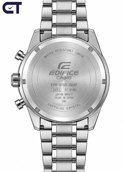 CASIO EFR-575D-2ADF EDIFICE мужские наручные часы — стальной хронограф с синим циферблатом