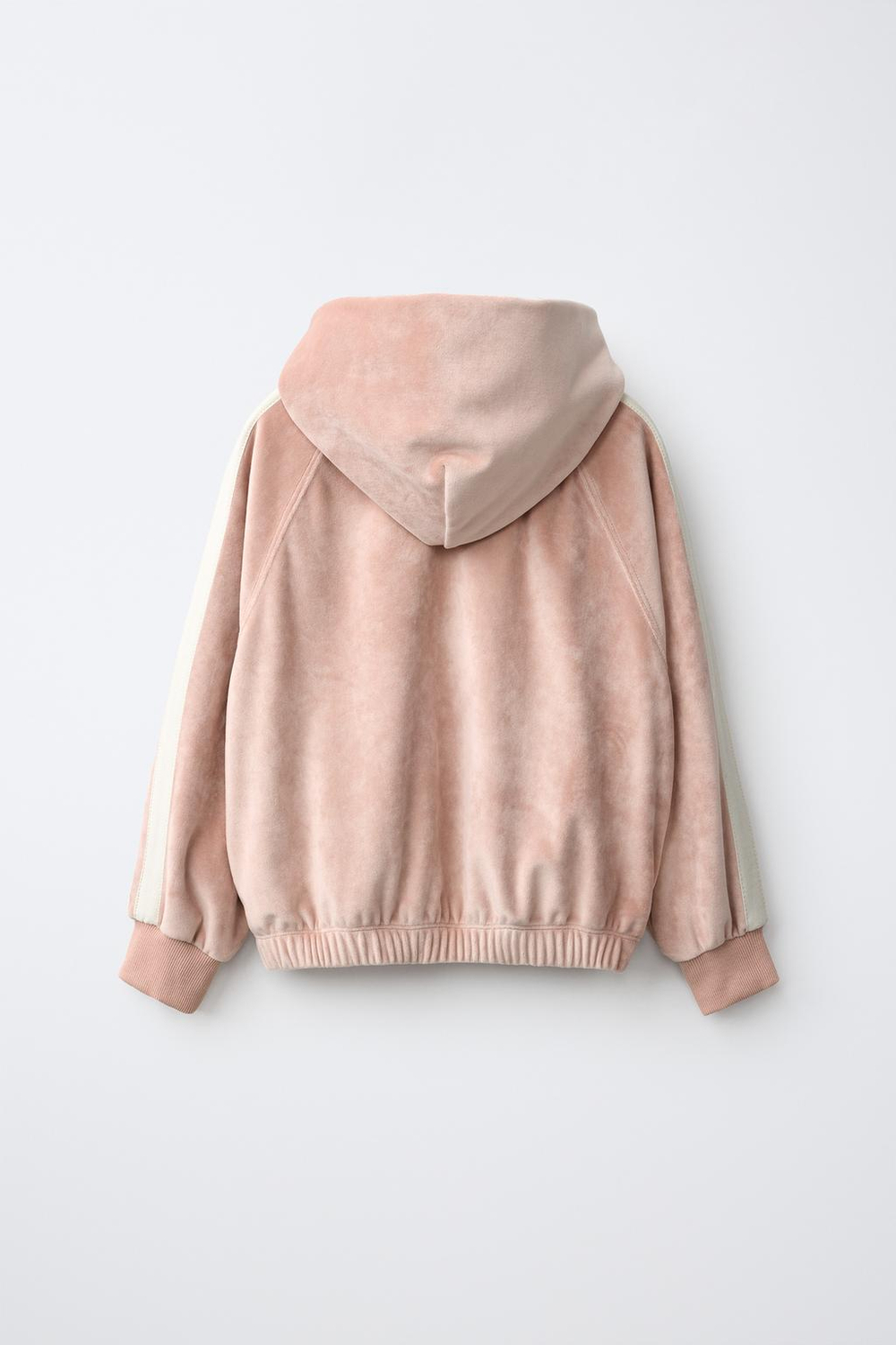 ZARA ХУДИ ИЗ ВЕЛЮРА С МОЛНИЕЙ, РОЗОВЫЙ