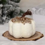 Фигурка новогодняя «Блестящая тыква» 9*9*10 см, Белый