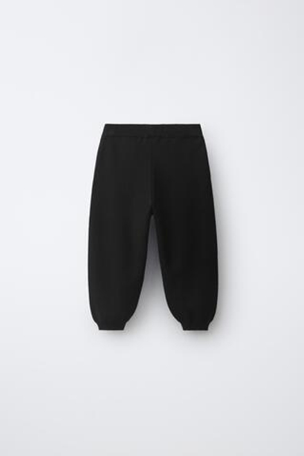 ZARA ТРИКОТАЖНЫЕ БРЮКИ-ДЖОГГЕРЫ, ЧЕРНЫЙ
