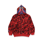 A Bathing Ape X Clot Camo Shark Full Zip Худи красный