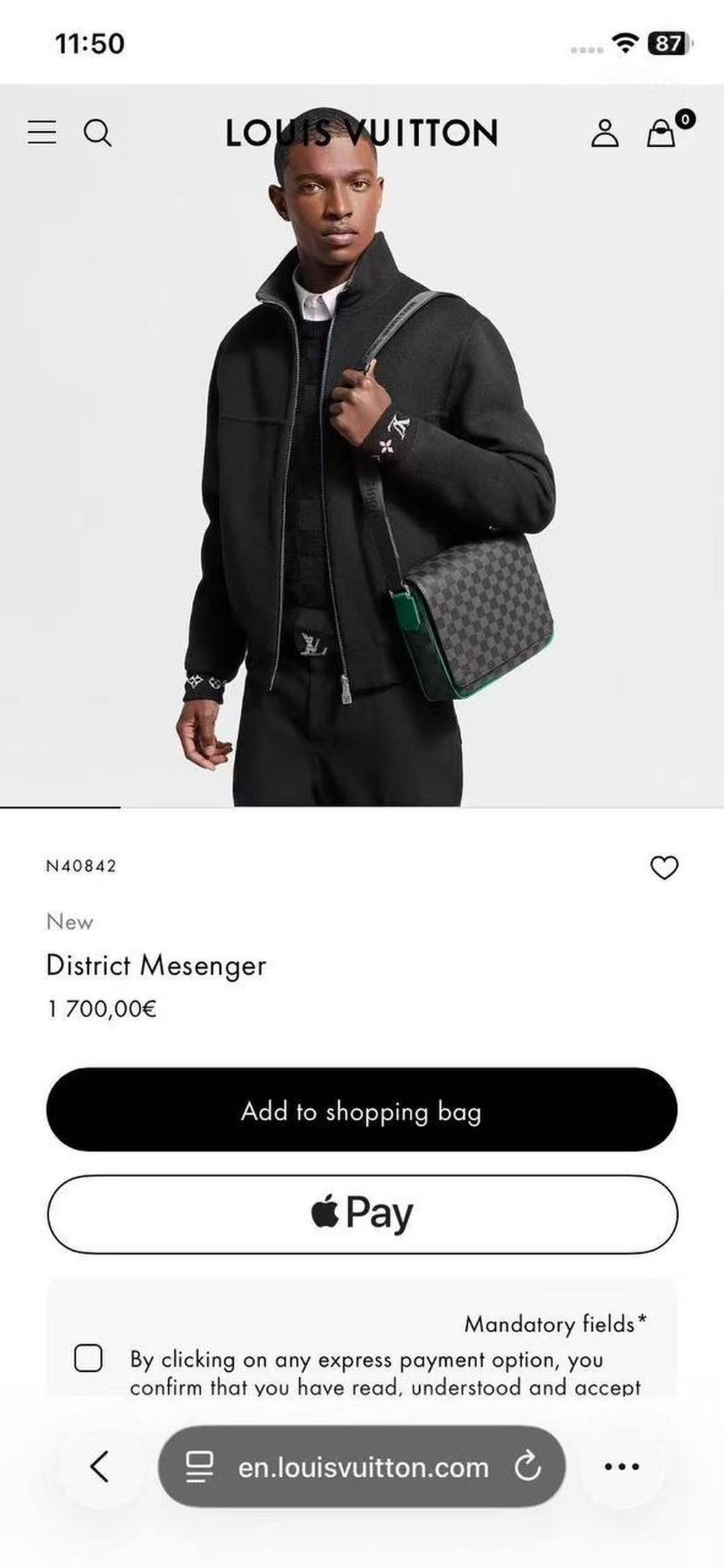 Сумка через плечо Louis Vuitton District