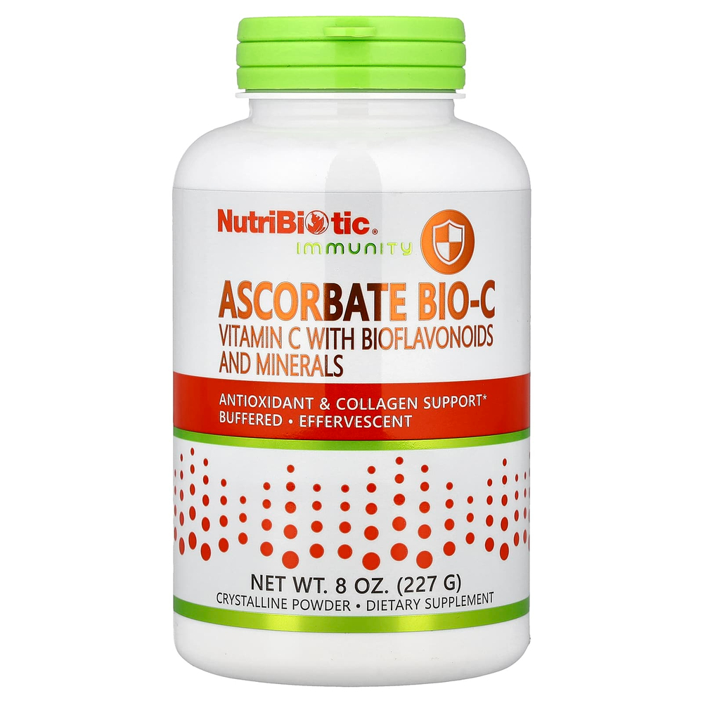 NutriBiotic, Immunity, Ascorbate Bio-C, витамин C с биофлавоноидами и минералами в порошке, 227 г (8 унций)