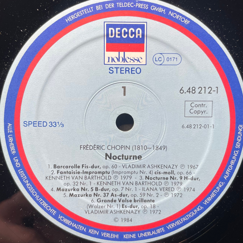 Сборник Ноктюрн - Самые красивые мелодии Шопена 2LP (Германия 1984г.)