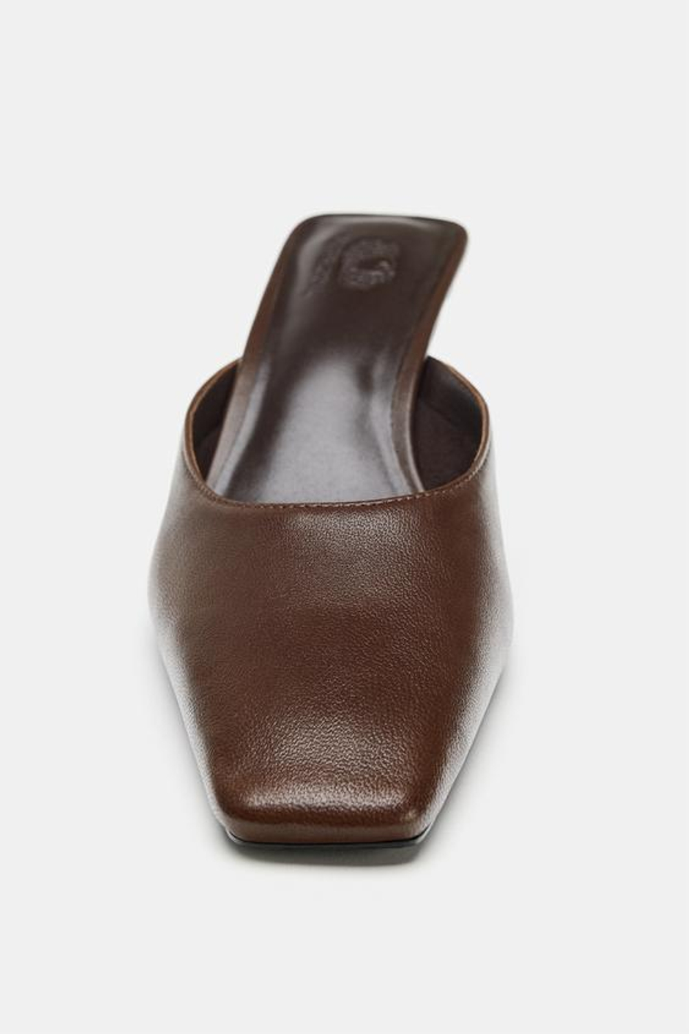 ZARA - FRUIT OF THE LOOM™ КОЖАНЫЕ ТУФЛИ НА КАБЛУКЕ, КОРИЧНЕВЫЙ