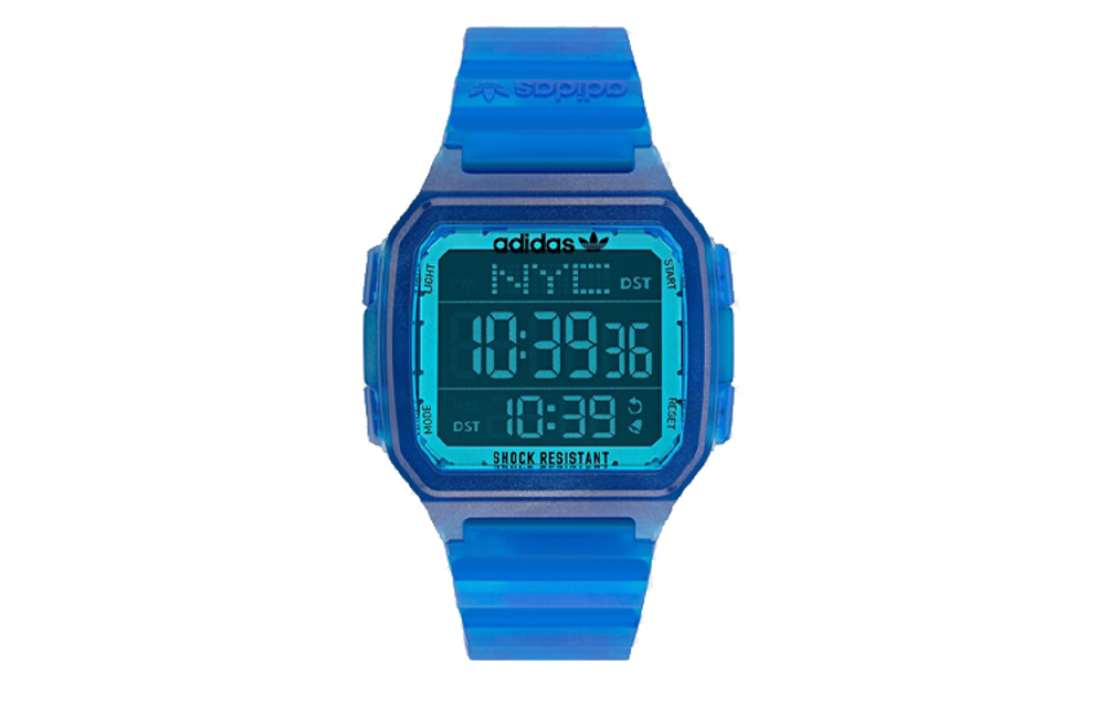 Adidas Originals STREET Wrist Watch Electronic Movement Resin Strap 47 Blue Dial Men"s Watches 50m Water Resistant