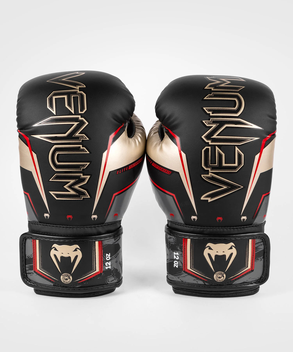 Перчатки боксерские Venum Elite Evo Black/Gold/Red