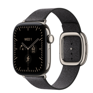Умные часы Apple Watch Series 12 GPS + Cellular 42mm Natural Titanium Case with Navy Blue Modern Buckle Small