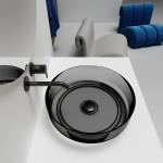 Раковина прозрачная Vincea VBS-6T16B, 450*450*130, накладная, цвет черный,