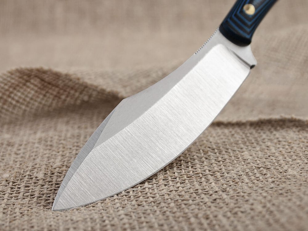 Нож для бушкрафта "Канадец", сталь VG-10/Elmax, рукоять G10 (синяя)