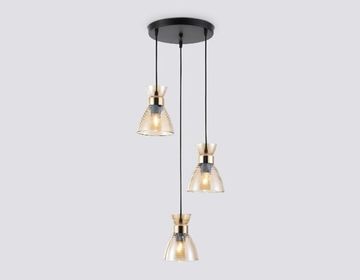 Подвесной светильник 3*E27 TR3405 черный/золото/янтарь Traditional Loft Ambrella