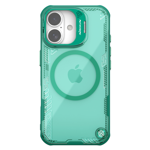 Чехол тонированный зеленый с MagSafe на iPhone 16, серия Iceblade Prop Magnetic (версия с открытой камерой) от Nillkin