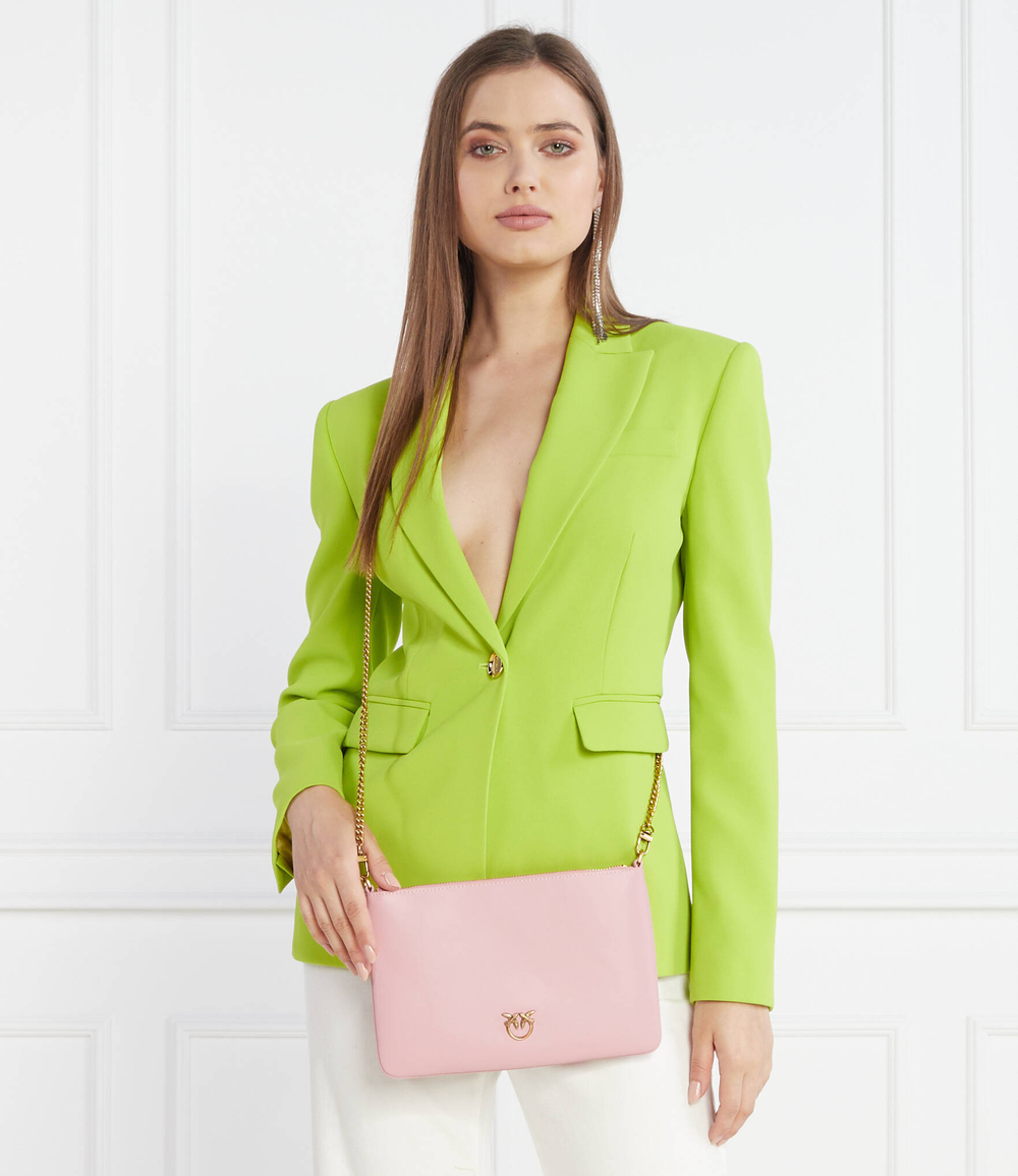 Кожаный клатч flat classic seta Pinko - розовый(100455 A0F1)