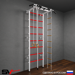 чШведская стенка Sv Pro 801 (Турник Pro/Канат/Кольца/Лестница)