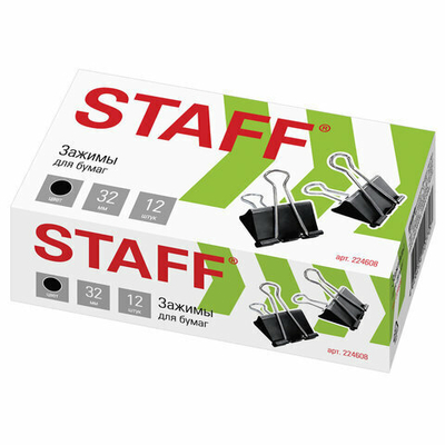 Зажим для бумаг 32 мм STAFF 224608