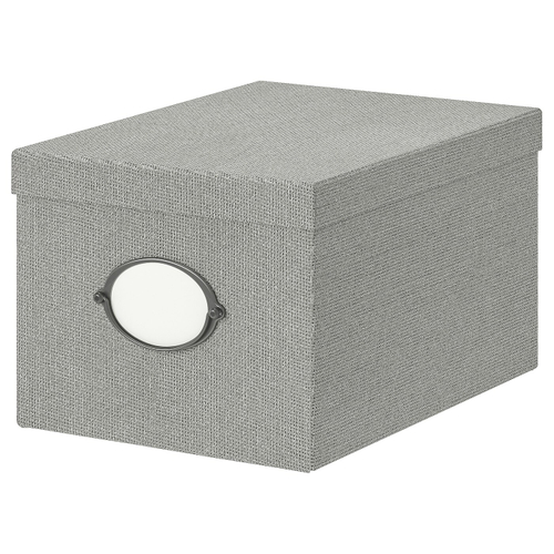 Коробка с крышкой IKEA KVARNVIK (КВАРНВИК), Серый, 25х35х20 см