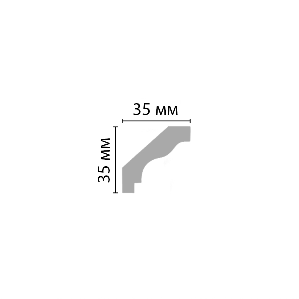 Плинтус потолочный гладкий Decomaster 96230 35х35х2400мм
