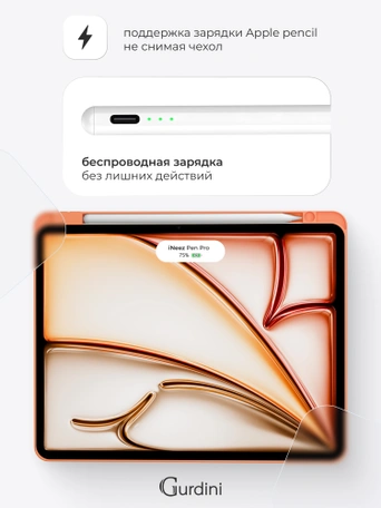 Чехол книжка для iPad Air 11" / Air 4/5 (10.9") Gurdini Milano Series Orange