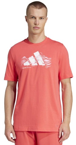 Мужская теннисная футболка Adidas Tennis Logo Graphic - красный